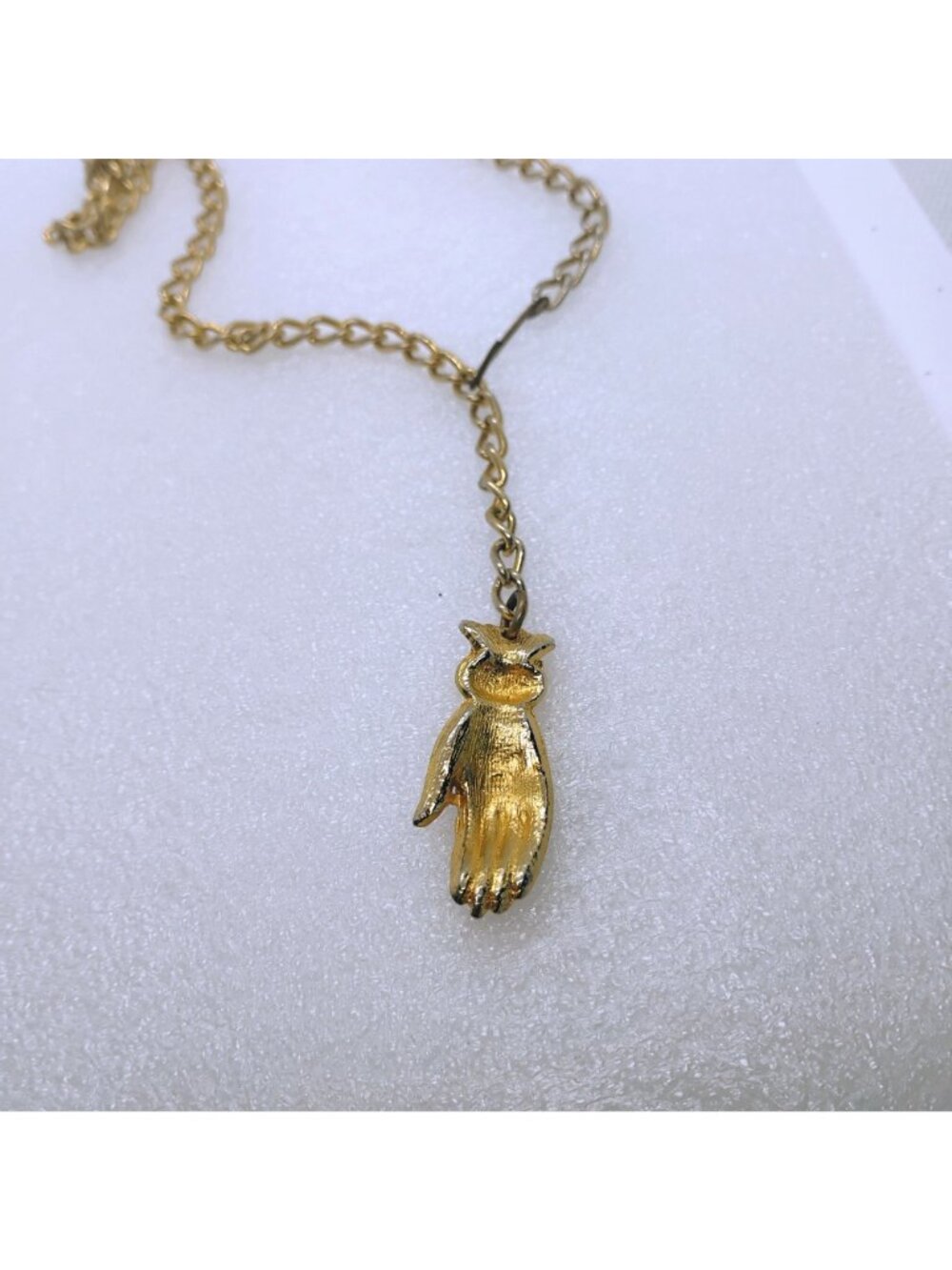 Vintage Open Hand Watch Chain Gold Tone Zipper Pull 18” - Picture 3 of 5